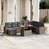 vidaXL 9 Piece Garden Sofa Set with Cushions Grey Poly Rattan