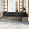 vidaXL Garden Sofa Set Grey Poly Rattan