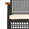 vidaXL Garden Chairs with Cushions 4 pcs Black Poly Rattan Acacia Wood