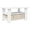 vidaXL Coffee Table with Drawer White 77 x 55 x 42 cm Engineered Wood