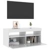 vidaXL TV Cabinet with LED Lights High Gloss White 90x35x40 cm
