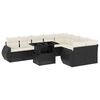 vidaXL 10 Piece Garden Sofa Set with Cushions Black Poly Rattan