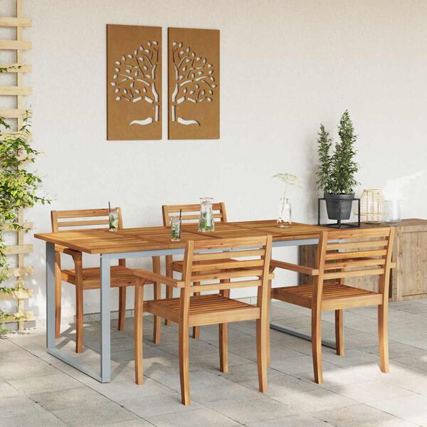 vidaXL Garden Table with U-shaped Legs 180x90x75 cm Solid Wood Acacia