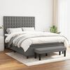 vidaXL Box Spring Bed with Mattress Dark Grey 137x187 cm Double Size Fabric
