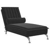 vidaXL Massage Chaise Lounge with Bolster Black Velvet