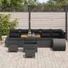 vidaXL Garden Sofa Set Height-Adjustable 9 pcs Black Poly Rattan