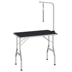 vidaXL Grooming Table | Black | MDF with rubber surface | Large