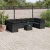 vidaXL 11 Piece Garden Sofa Set with Cushions Black Poly Rattan