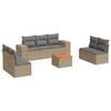 vidaXL 8 Piece Garden Sofa Set with Cushions Beige Poly Rattan