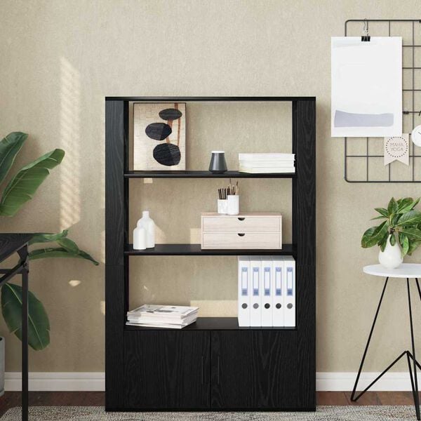 vidaXL Sideboard Black oak 30 x 80 x 119.5 cm Engineered wood