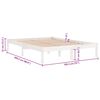vidaXL Bed Frame without Mattress White Solid Wood Super King Size