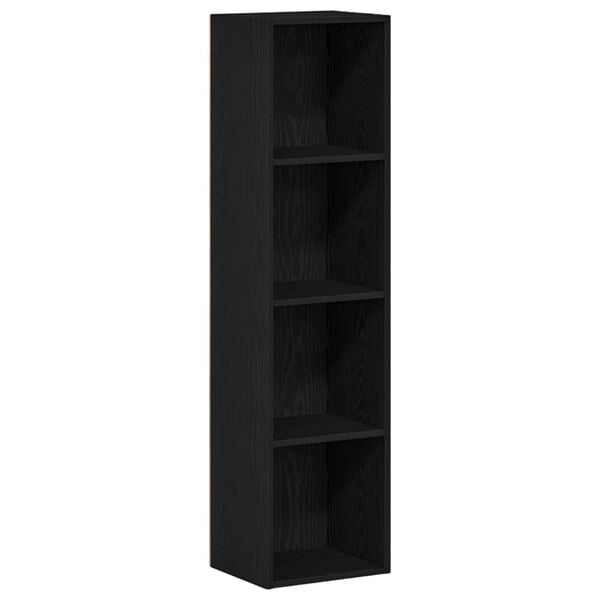 vidaXL Book Cabinet Black Oak 36 x 30 x 143 cm Engineered Wood