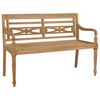 vidaXL Batavia Bench with Cream Cushion 150 cm Solid Teak Wood