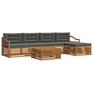 vidaXL Outdoor Sofa Set 6 pcs Natural and Anthracite
