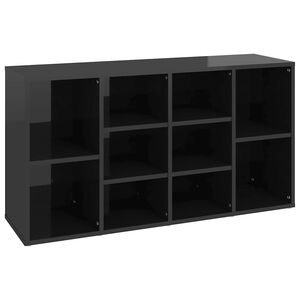 vidaXL Shoe Bench | High gloss black | Engineered wood | Medium | Shoe Bench