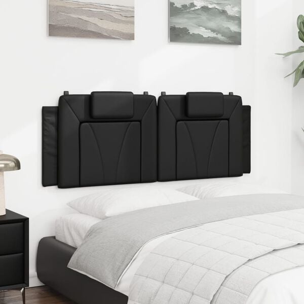 vidaXL Headboard Cushion "Viana" Black 152 cm Queen Faux Leather
