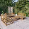 vidaXL 7 Piece Garden Lounge Set Honey Brown Solid Pinewood