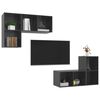 vidaXL Wall-mounted TV Cabinets 4 pcs High Gloss Grey Engineered Wood
