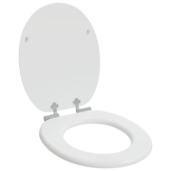vidaXL Toilet Seats with Soft Close Lids 2 pcs MDF White