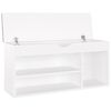 vidaXL Shoe Bench with Cushion White 104x30x49 cm Engineered Wood