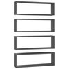 vidaXL Wall Cube Shelf 4 pcs Grey 80x15x26.5 cm Engineered Wood