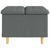 vidaXL Button Stool with Cushion Dark Grey 60 x 60 x 45 cm Fabric
