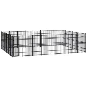 vidaXL Outdoor Dog Kennel Steel 44.24 m&sup2;