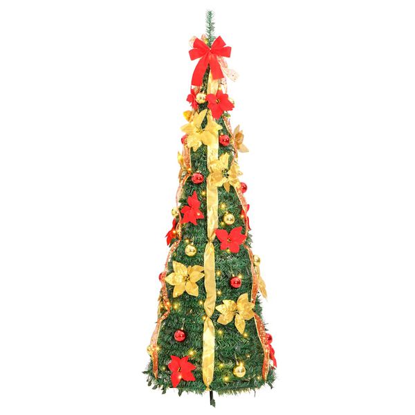 vidaXL Artificial Christmas Tree Pop-up 150 LEDs Green 180 cm