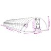 vidaXL Greenhouse with Steel Frame Green 100 m&sup2; 20x5x2.3 m