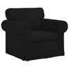 vidaXL Sofa 2 pcs Black 215 x 82 x 80 cm Fabric