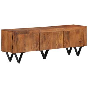 vidaXL TV Cabinet | Brown | Solid Mango Wood with Powder-Coated Steel