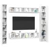 vidaXL 6 Piece TV Cabinet Set White Engineered Wood