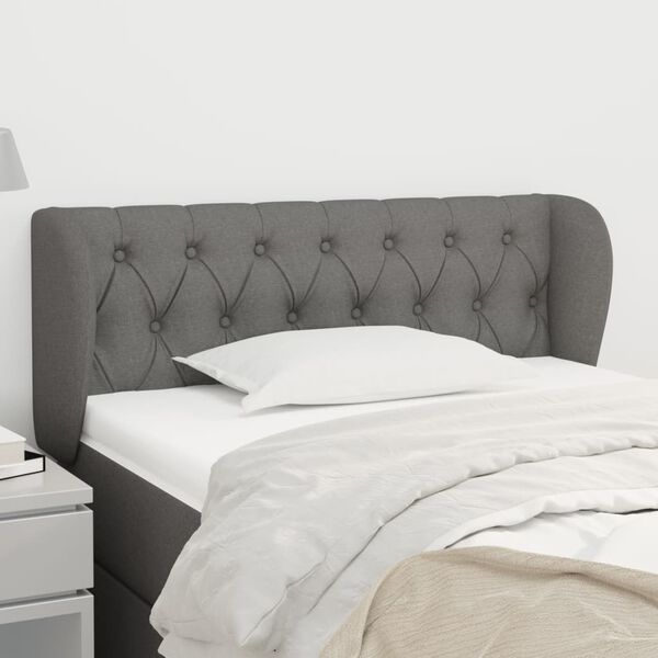 vidaXL Headboard with Ears Dark Grey 103 cm Fabric