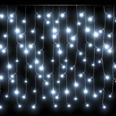 vidaXL LED Curtain Icicle Lights 10m 400 LED Cold White 8 Function