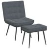 vidaXL Relaxing Chair with Stool Dark Grey Velvet