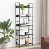 vidaXL 5-Layer Book Shelf Black 60x27.6x158.5 cm Engineered Wood