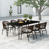 vidaXL 7 Piece Garden Dining Set Brown