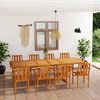 vidaXL 9 Piece Garden Dining Set Solid Teak Wood