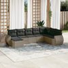 vidaXL 8 Piece Garden Sofa Set with Cushions Grey Poly Rattan