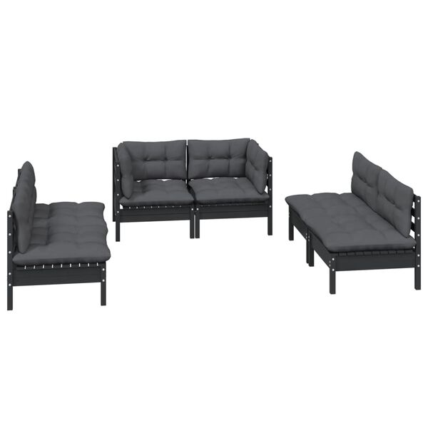 vidaXL 6 Piece Garden Lounge Set with Cushions Solid Pinewood