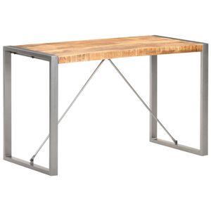 vidaXL Dining Table | Brown and grey | Mango wood and steel | 120 cm long