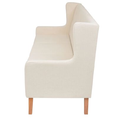 vidaXL 3-Seater Sofa Fabric Cream White