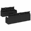 vidaXL Garden Sofa Set 8 pcs 7-Seater Black