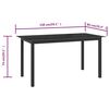vidaXL Garden Table Black 150x90x74 cm Aluminium and Glass