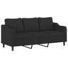 vidaXL 4 Piece Sofa Set with Pillows Black Fabric