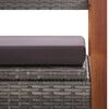 vidaXL Storage Bench 115 cm Poly Rattan and Solid Acacia Wood Grey