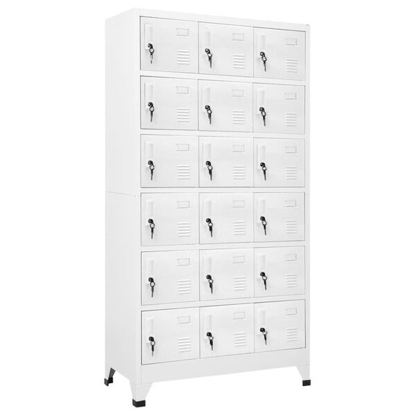 vidaXL Locker Cabinet with 18 Compartments Metal 90x40x180 cm