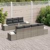 vidaXL Garden Sofa Set with Storage 8 pcs Grey Poly Rattan