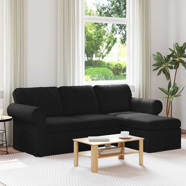 vidaXL Sofa Black Overall dimensions: 215 x 138 x 80 cm (W x D x H)