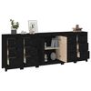 vidaXL Sideboard Black 230x35x80 cm Solid Wood Pine